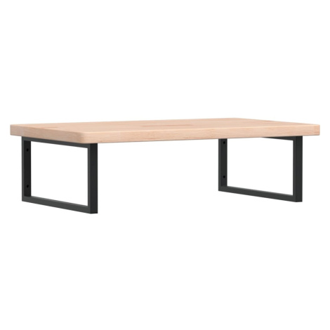 vidaXL Polica pod umývadlo, nástenná, oceľ a dubový masív