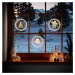 LED svetelná ozdoba na okno SANTA CLAUS kruhová biela