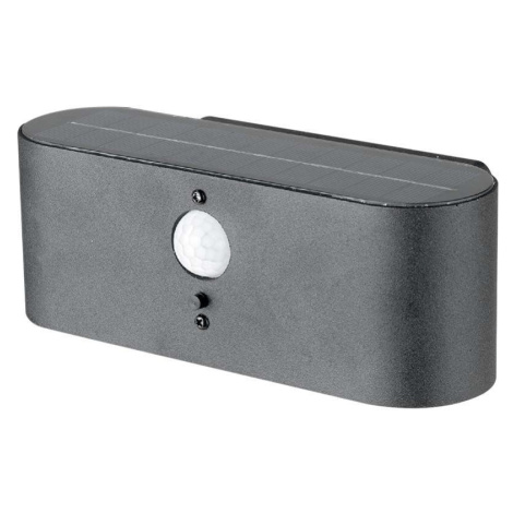 Solárne LED nástenné svietidlo 2,5W SMD s PIR senzorom IP44 3000K VT-1148 (V-TAC)