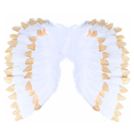 Anjelské Krídla s perím, bielo-zlaté