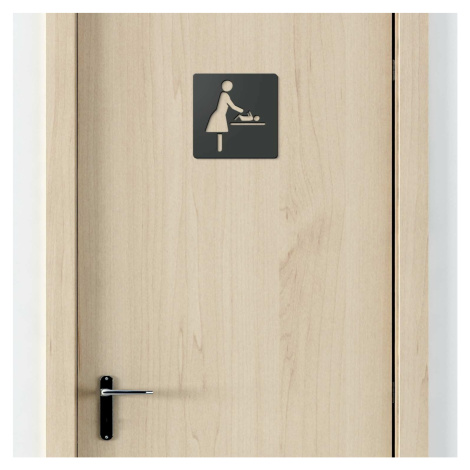 Drevený piktogram na dvere - Prebaľovací pult, Antracitovo-šedá
