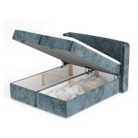 Modrá boxspring posteľ s úložným priestorom 160x200 cm Passion – Maison de Rêve