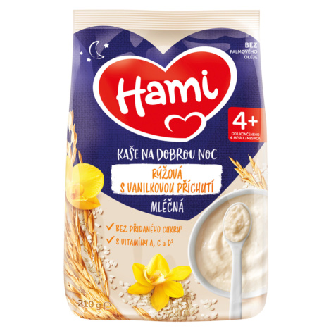 HAMI Kaša mliečna ryžová s vanilkovou príchuťou na dobrú noc 210 g