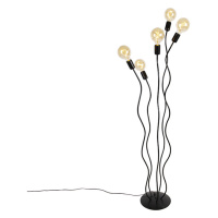 Dizajnová stojaca lampa čierna 5-svetlá - Wimme