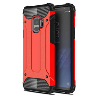 Huawei P50 / P50E, Plastový zadný kryt, Defender, metalický efekt, červený