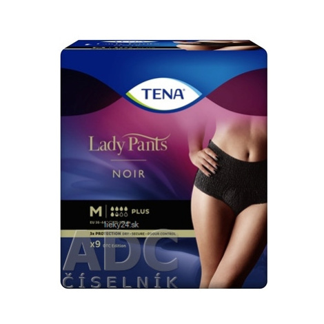 TENA Lady Pants Plus Noir M naťahovacie inkontinenčné nohavičky pre ženy 9 ks