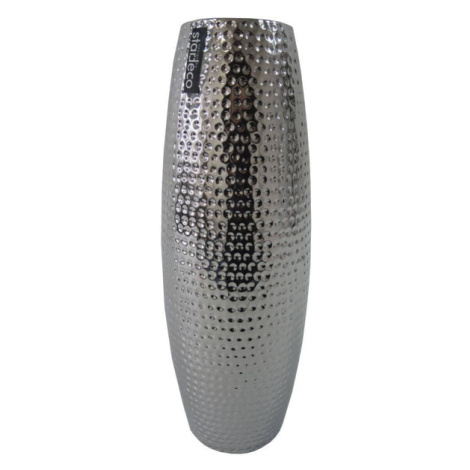 Keramická váza stříbrná 33cm StarDeco