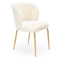 Dizajnová stolička K474 krémová/zlatá