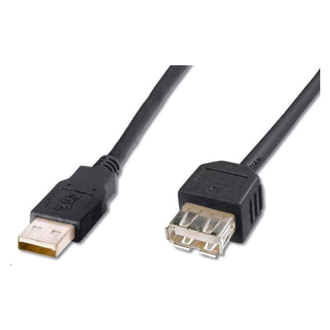 Kábel USB PREMIUMCORD 2.0 A-A 1m, predĺženie (M/F) sivá