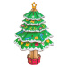 Dřevěné 3D puzzle Vánoční strom zelený