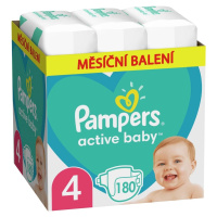 PAMPERS Active Baby 4 (9-14 kg) 180 ks Maxi mesačné balenie - jednorázové plienky