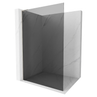 Mexen Kioto L, sprchová zástena Walk-In 90 x 200 cm, 8mm šedé sklo, brúsená oceľ profil, 800-090