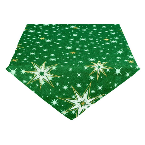 obrus Vianočný, Žiarivé hviezdy, zelené 40 x 85 cm FORBYT