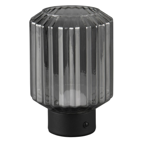 Čierno-sivá stmievateľná LED stolová lampa so skleneným tienidlom (výška 19,5 cm) Lord – Trio