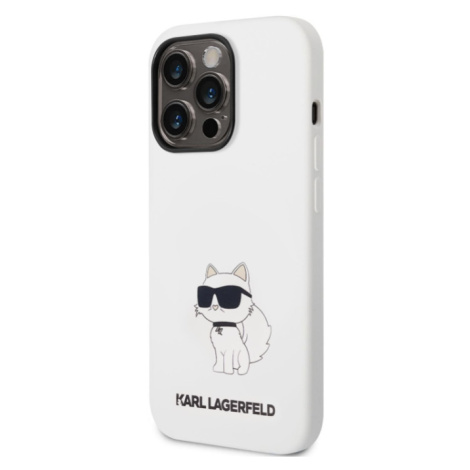 Silikónové puzdro Karl Lagerfeld na Apple iPhone 14 Pro KLHCP14LSNCHBCH Liquid Silicone Choupett