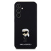 Karl Lagerfeld Liquid Silicone Metal Ikonik Zadný Kryt pre Samsung Galaxy S23 FE Black