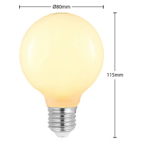 LED žiarovka E27 8W G80 2 700 K stmieva, opál, 2ks