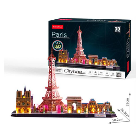 Puzzle 3D Paríž / led- 115 dielikov