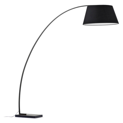 Čierna stojacia lampa s textilným tienidlom (výška  210 cm) Juhe – Kave Home