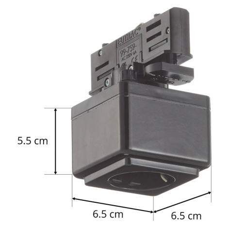Multiadaptér zásuviek Eutrac 3-fázový, čierny