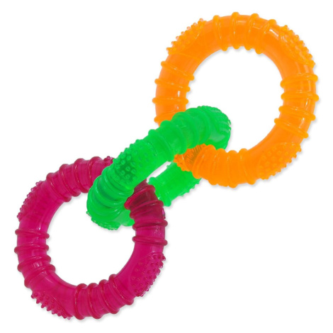Hračka DOG FANTASY 3 kruhy gumové farebné 16 cm 1 ks