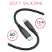 SWISSTEN SOFT SILICONE, USB-C na USB-C, 1.5m, 60W, čierrny