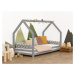 Benlemi Detská posteľ domček FUNNY Zvoľte farbu: Tmavo sivá, Zvoľte rozmer: 120 x 180 cm