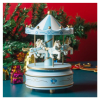 Hudobná vianočná dekorácia kolotoč modrá