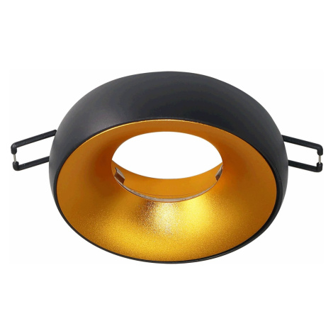 Ozdobný rám DORADO R na žiarovku, okrúhly, GU10 max 50W, čierno-zlatý (ORNO)