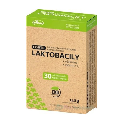 VITAR LAKTOBACILY FORTE + vláknina + vitamín C 30 kapsúl