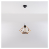 Závesné svietidlo v prírodnej farbe s dreveným tienidlom ø 27,5 cm Toranja – Nice Lamps