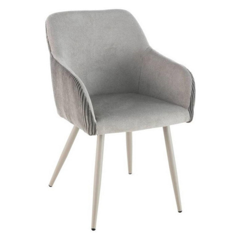 Livetastic STOLIČKA S PODRÚČKAMI, železo, kord, vzhľad ľanu, sivá