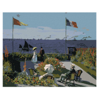 Diamantové maľovanie - ZÁHRADA V SAINTE-ADRESSE (CLAUDE MONET) Rámovanie: vypnuté plátno na rám,