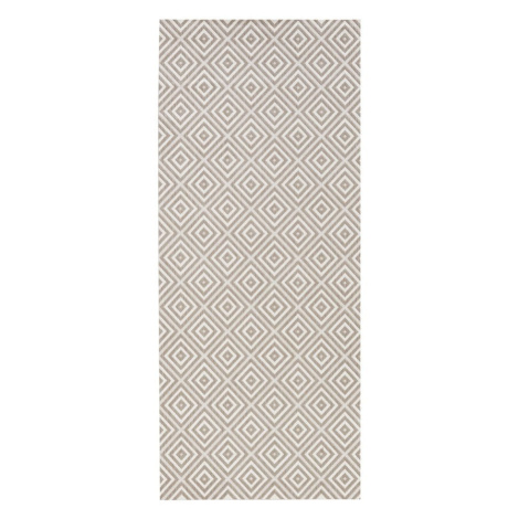 Sivý vonkajší koberec NORTHRUGS Karo, 80 × 200 cm