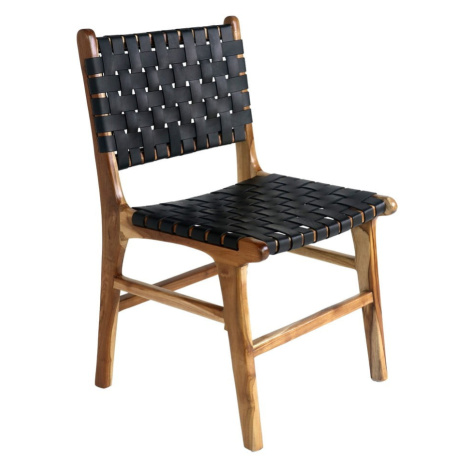 Čierno–hnedé jedálenské stoličky z teakového dreva v súprave 2 ks Perugia – House Nordic