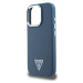 Guess PU Grained Triangle Logo Zadný Kryt pre iPhone 16 Pro Max Blue