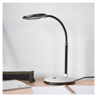 LED lampa na písací stôl Ivan svetlosivá a čierna