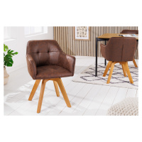 LuxD 26743 Dizajnová otočná stolička Galileo antik hnedá