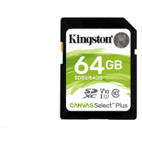 Kingston 64GB SecureDigital Canvas Select Plus (SDXC) 100R Class 10 UHS-I
