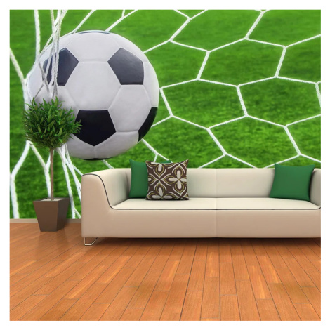 Tapeta Futbalová lopta v bráne - 336x220 cm