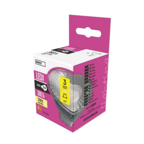 EMOS LED žiarovka Classic MR16 GU5,3 4,5W teplá biela