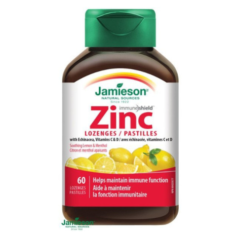 Jamieson Zinok s vitamínmi C a D3 s príchuťou citróna 60 pastiliek