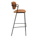 Hnedá barová stolička z imitácie kože DAN-FORM Denmark Zed, výška 107 cm
