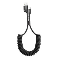 Kábel Baseus Spring-loaded USB-C cable 1m 2A (Black) (6953156284739)