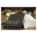 Bavlnený uterák antracitový so zlatou vianočnou vyšívkou Šírka: 70 cm | Dĺžka: 140 cm