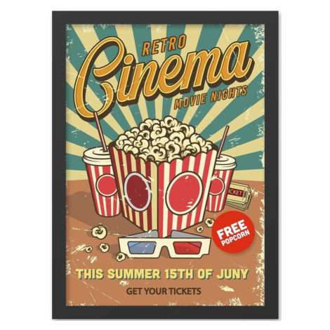 Obraz 40x55 cm Retro Cinema – Wallity