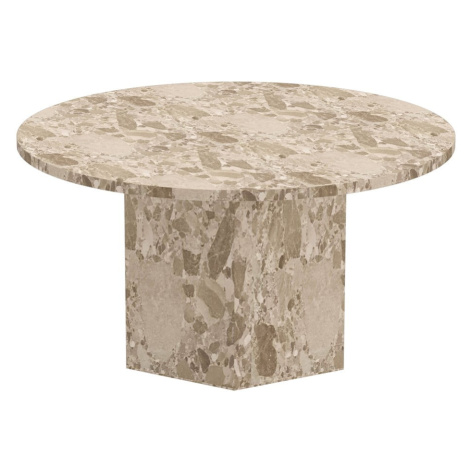 Svetlohnedý mramorový okrúhly konferenčný stolík ø 80 cm Naxos – Actona