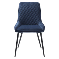 Modrá zamatová jedálenská stolička Milton – Unique Furniture
