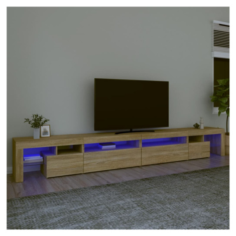 vidaXL TV skrinka s LED svetlami dub sonoma 290x36,5x40 cm