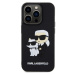 Karl Lagerfeld 3D Rubber Karl and Choupette Zadný Kryt pre iPhone 15 Pro Black